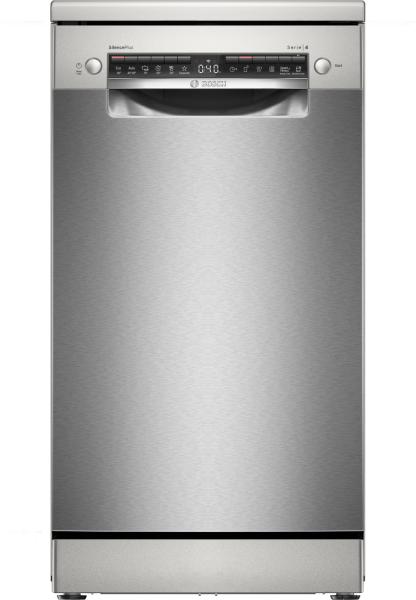 Bosch SPS4HMI49E - Serie 4, Freistehender Geschirrspüler, Gebürsteter Stahl mit Anti-Fingerprint, ca. 45 x 85 cm